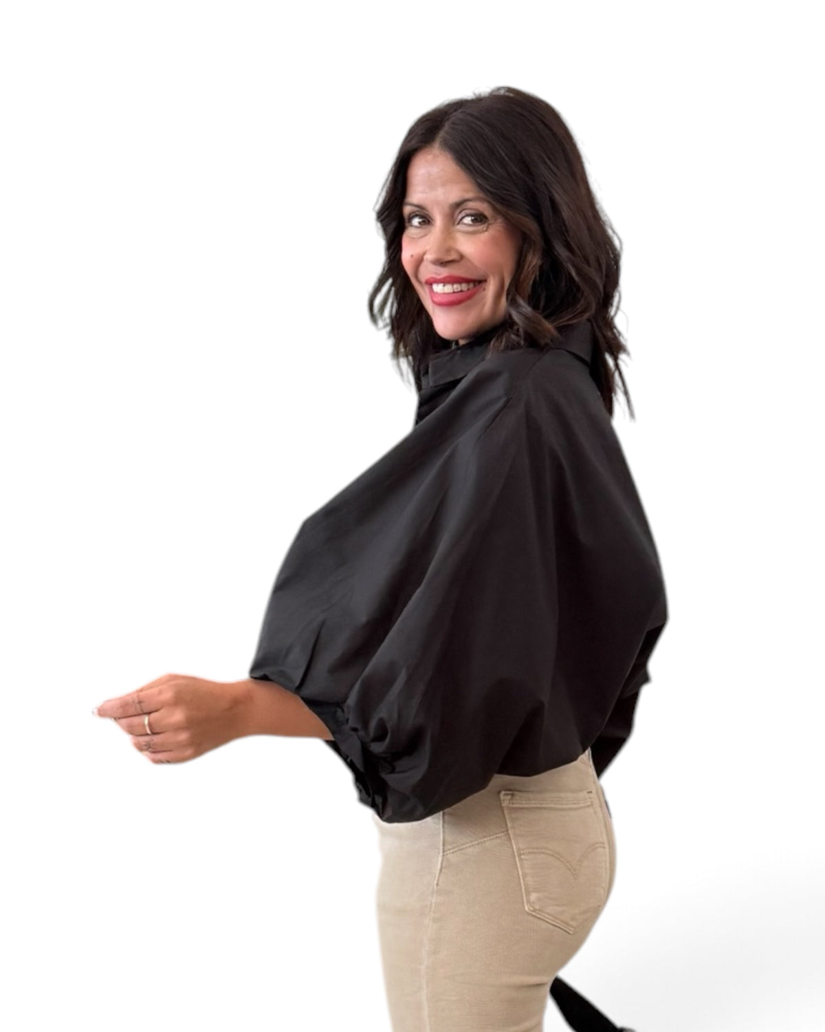 Camisa mangas negra