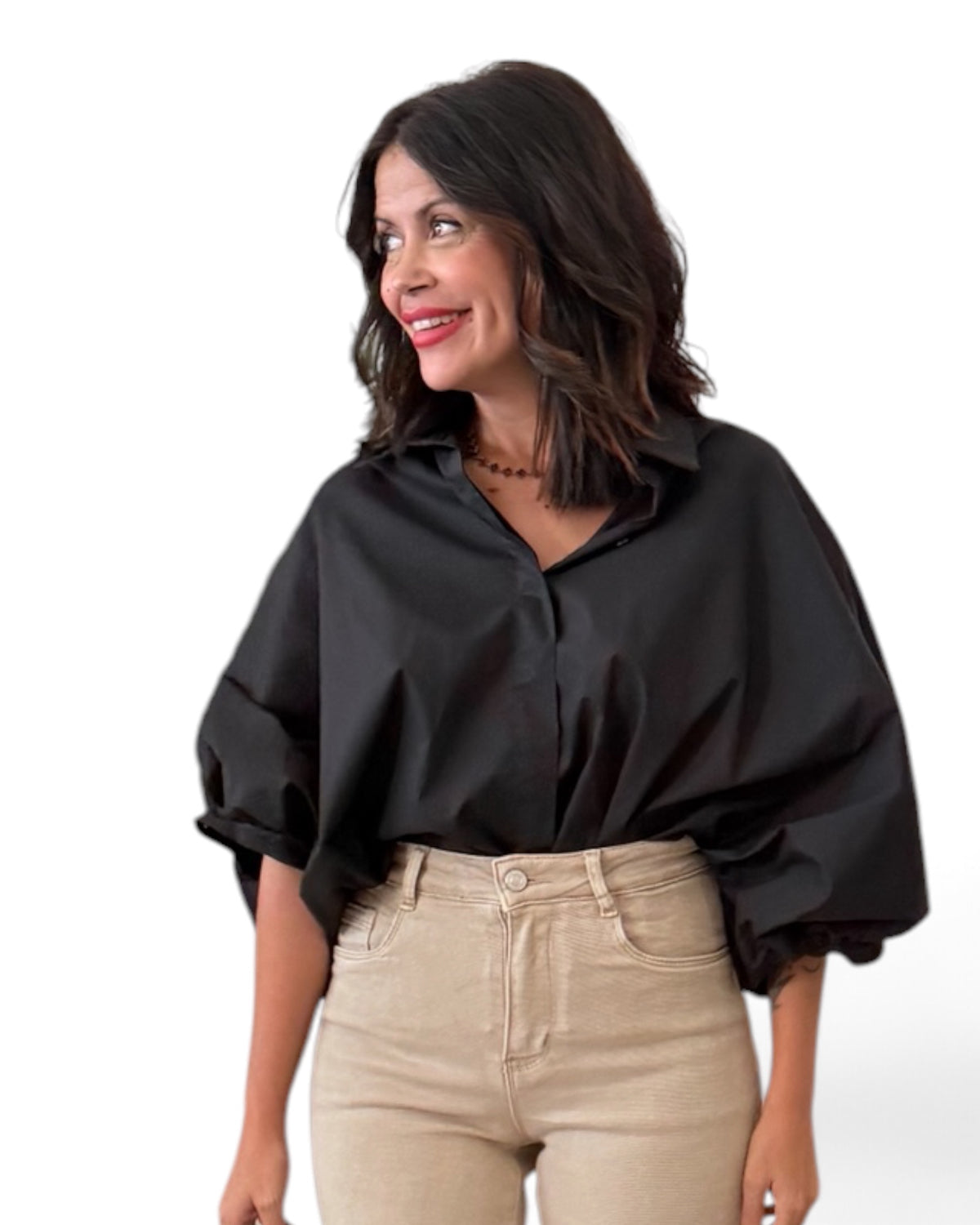 Camisa mangas negra