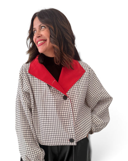 Chaqueta cuadros roja