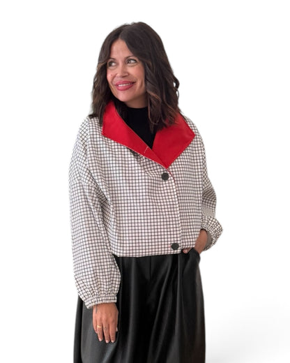 Chaqueta cuadros roja