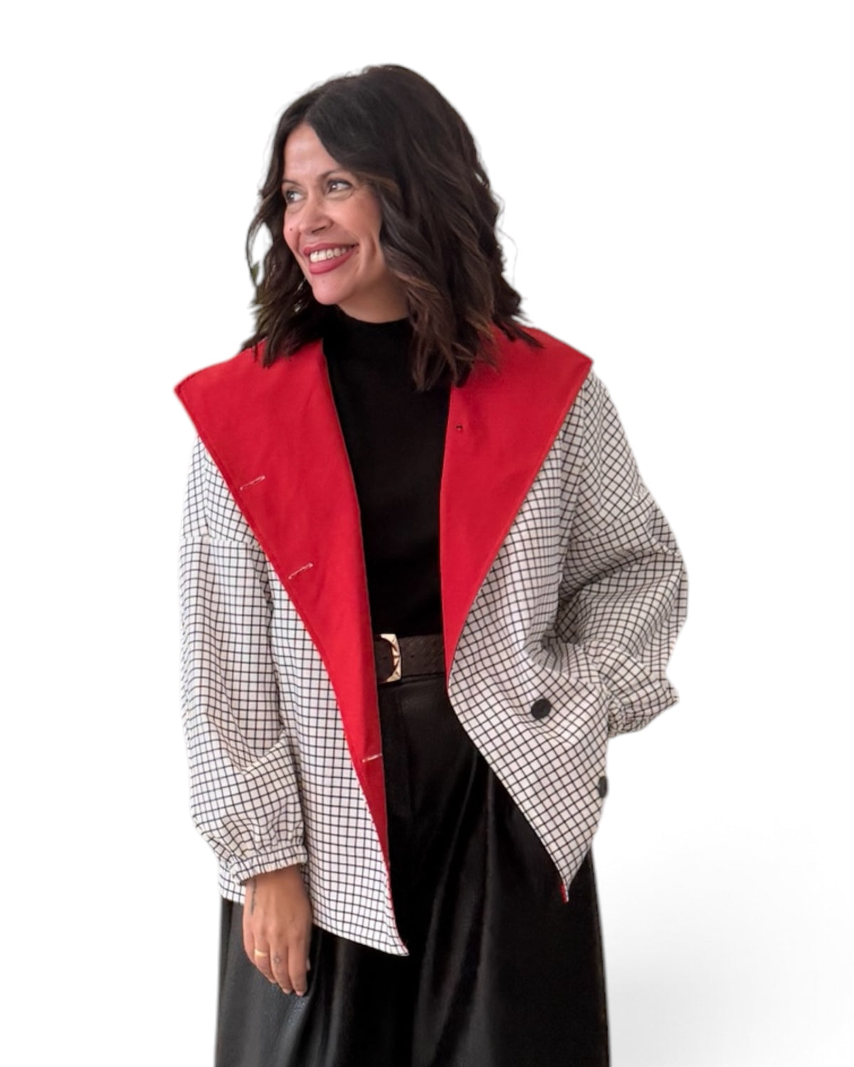 Chaqueta cuadros roja
