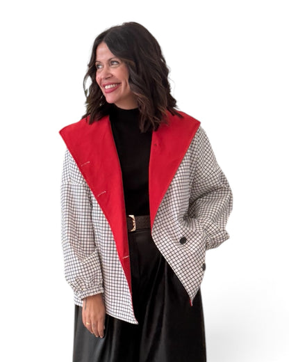 Chaqueta cuadros roja