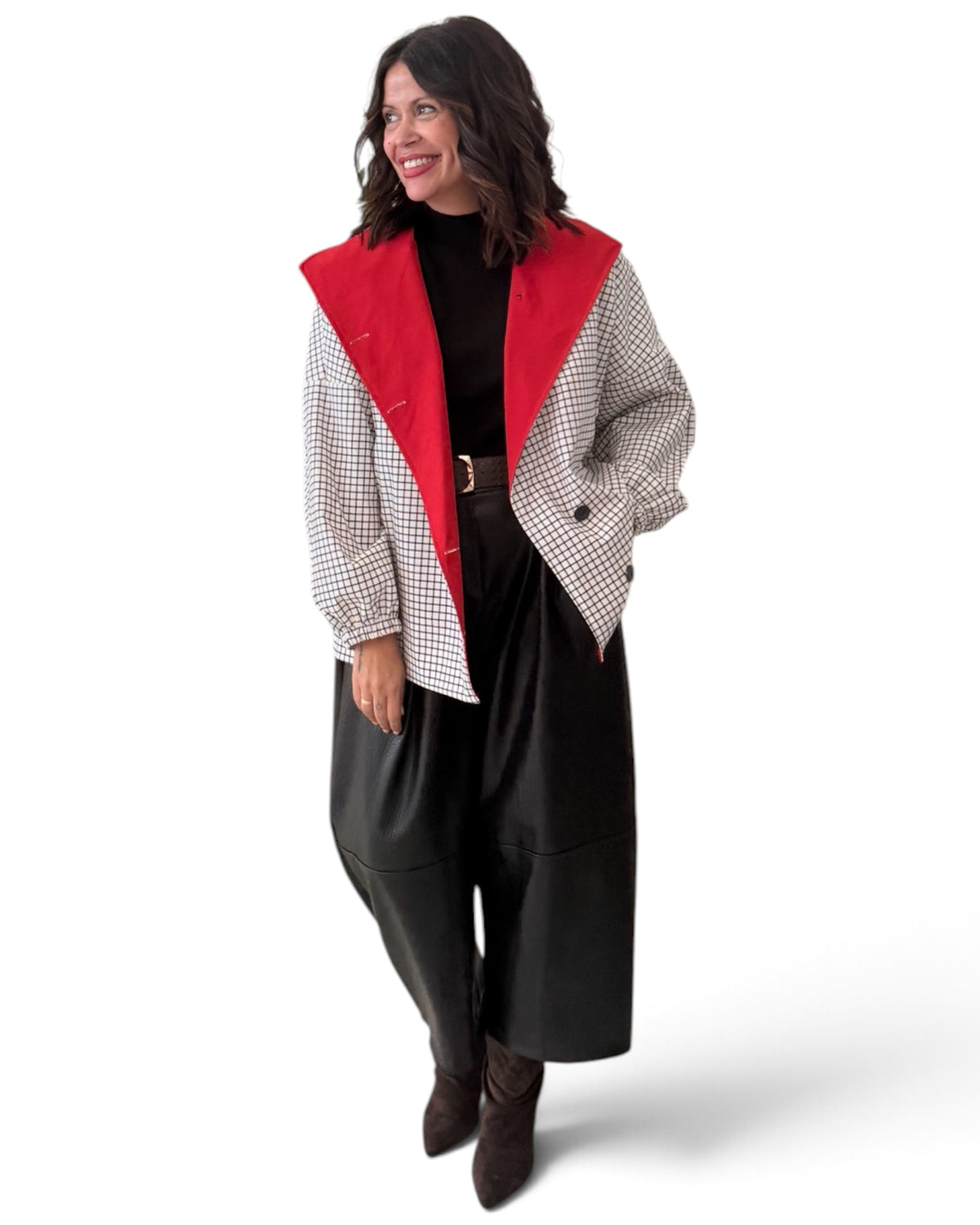 Chaqueta cuadros roja