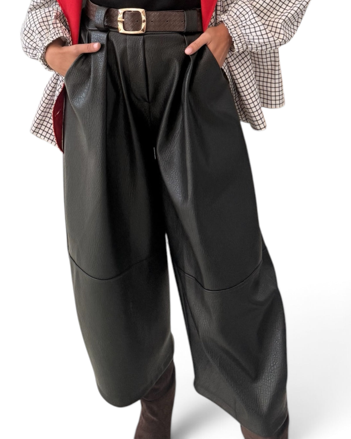 Pantalón ballon polipiel negros
