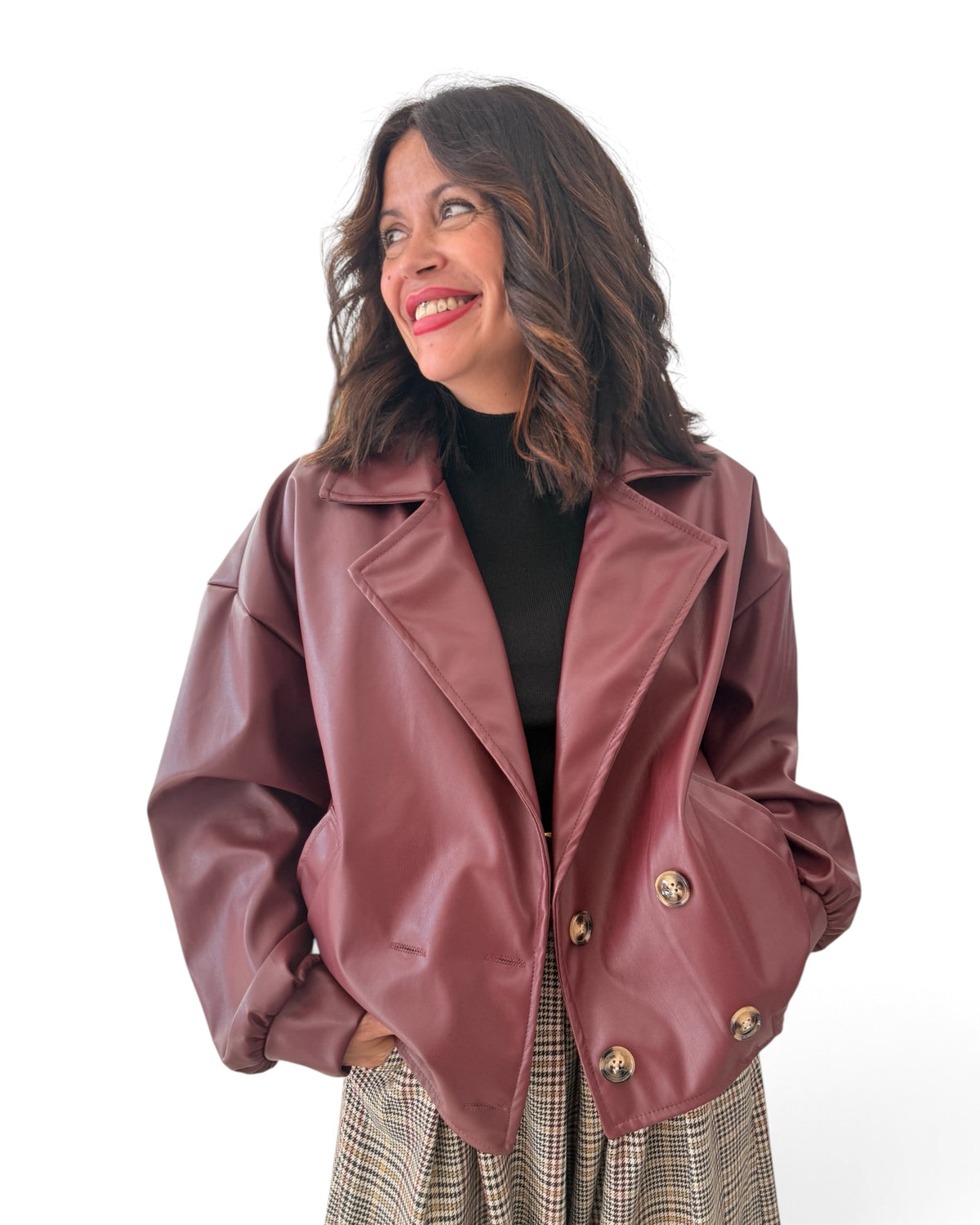 Chaqueta Burdeos polipiel