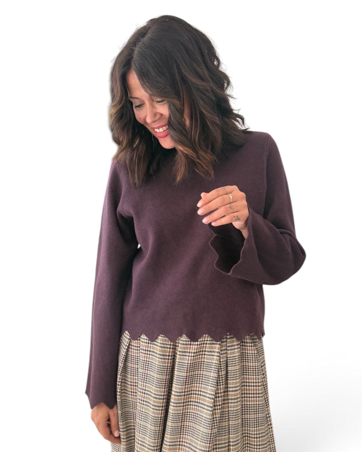 Jersey ondas burdeos