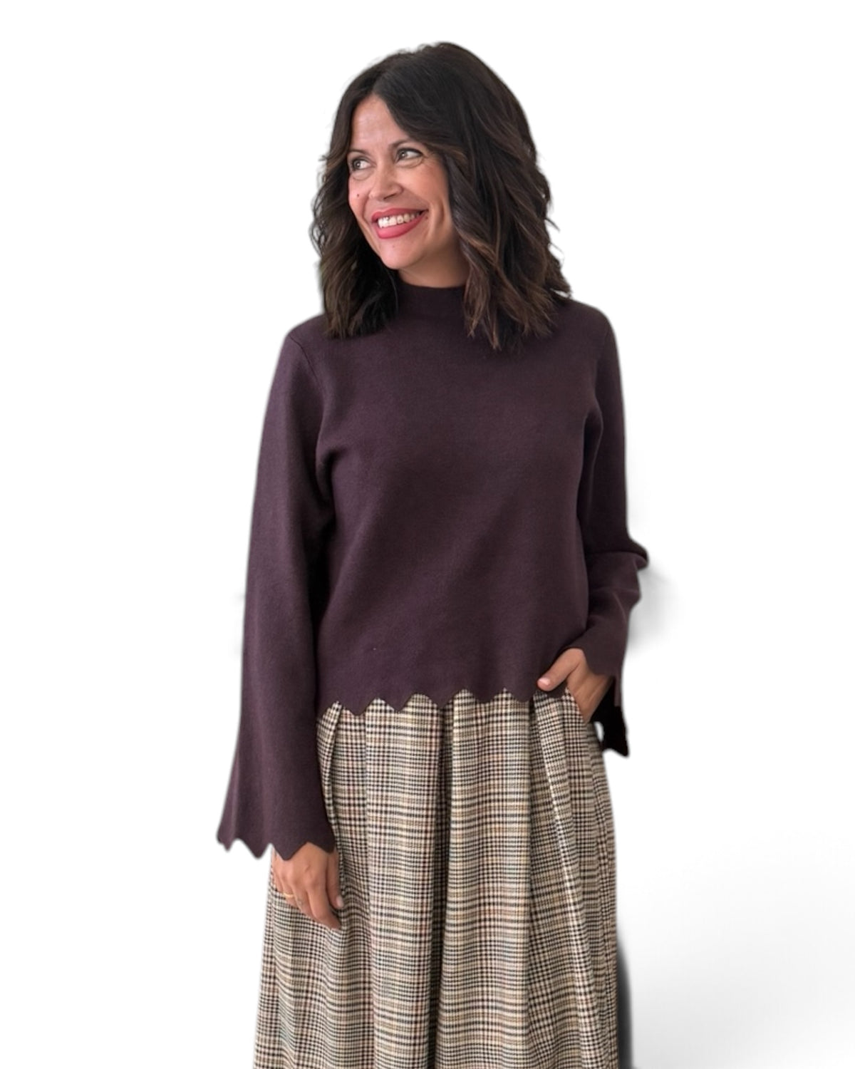 Jersey ondas burdeos