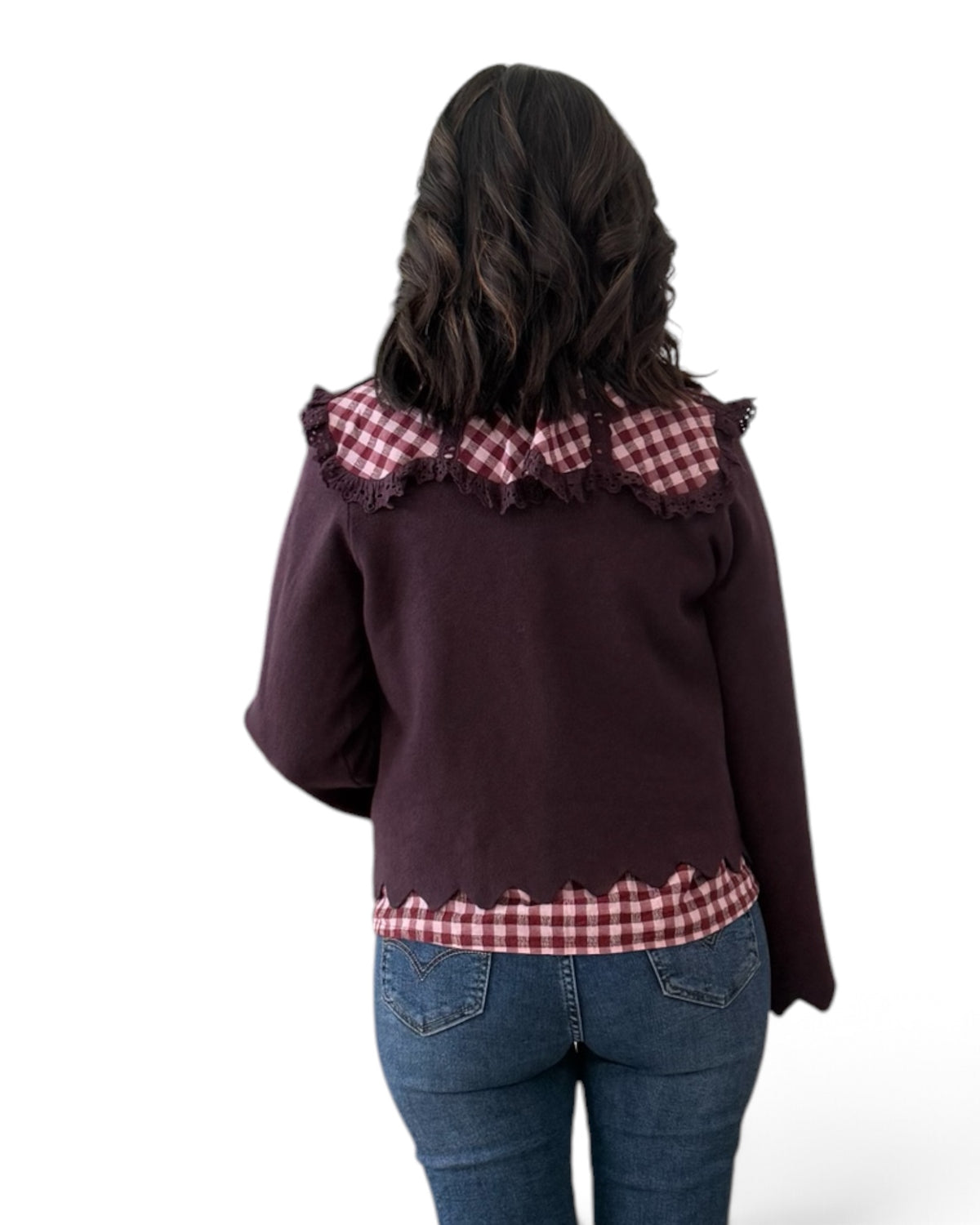 Jersey ondas burdeos
