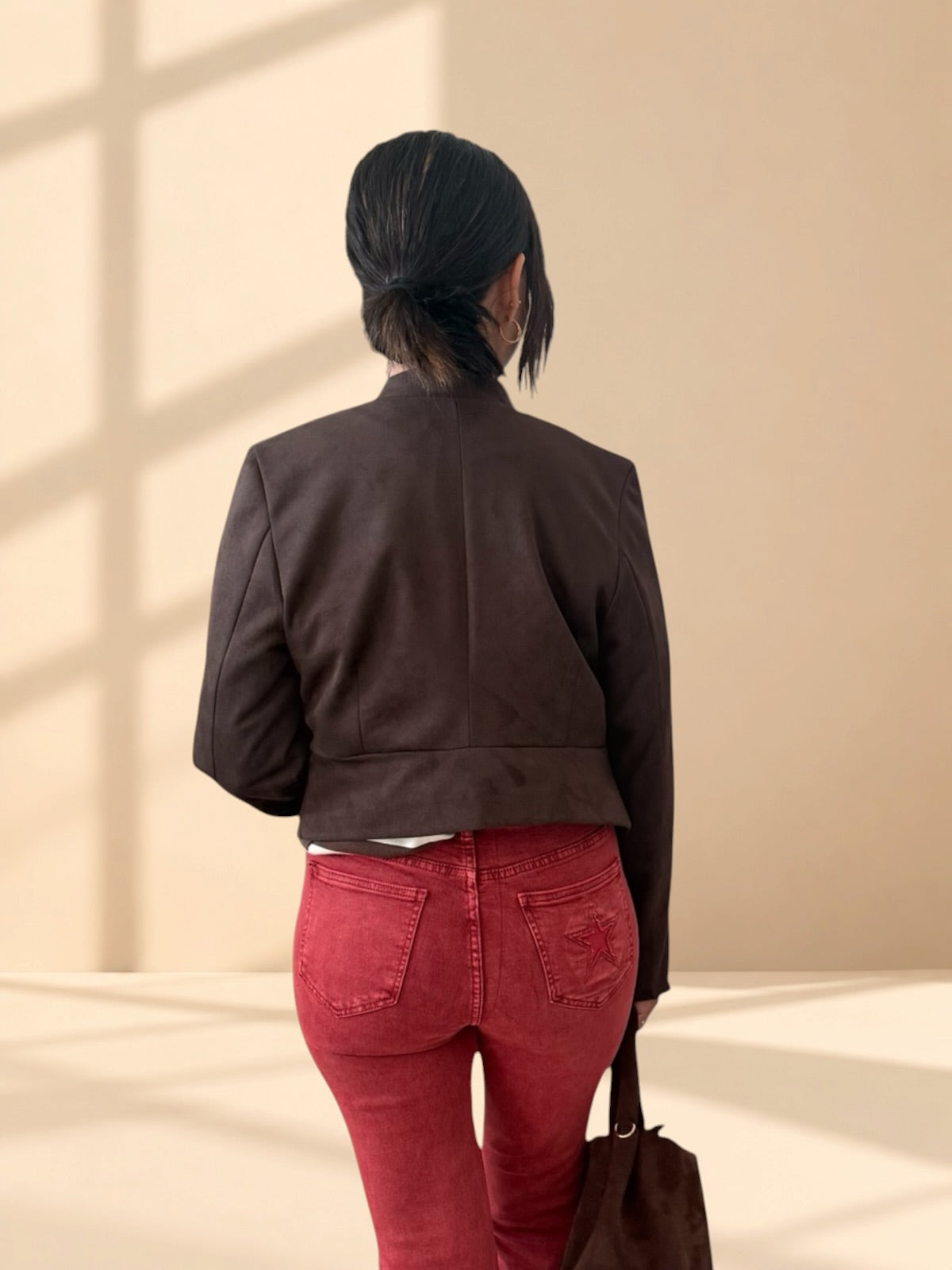 Chaqueta croped chocolate