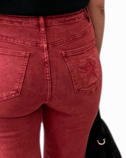 Jeans rojo estrella