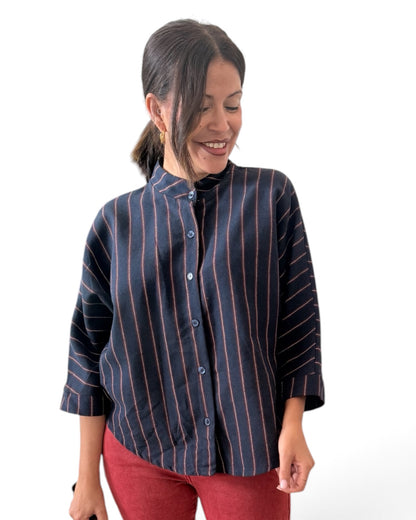 Camisa rayas azul marino