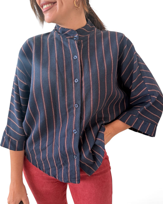 Camisa rayas azul marino