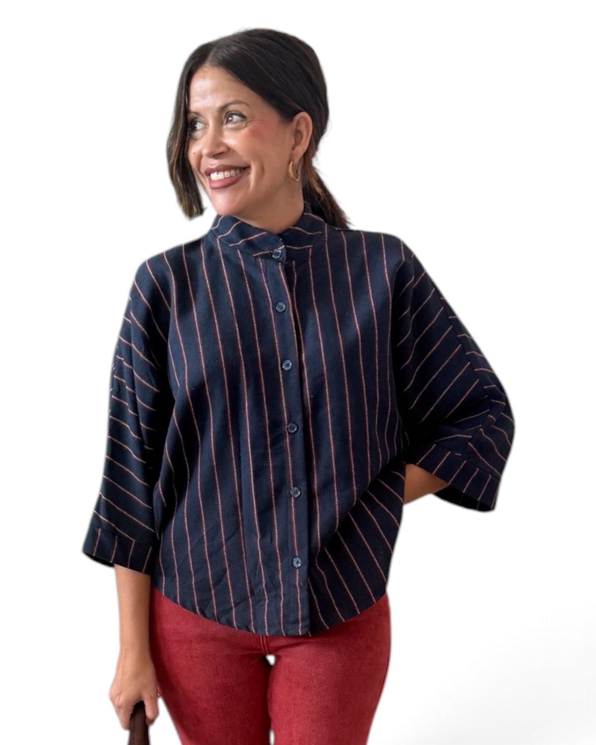 Camisa rayas azul marino