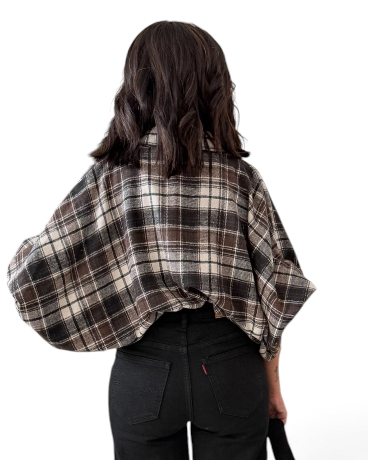 Camisa oversize de cuadros chocolate