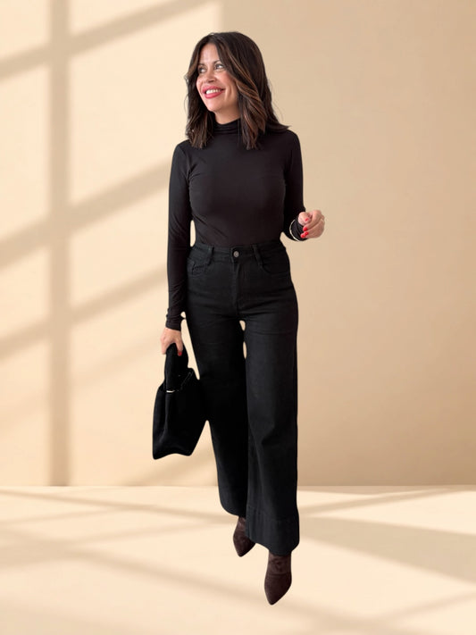 Jeans wide leg negros