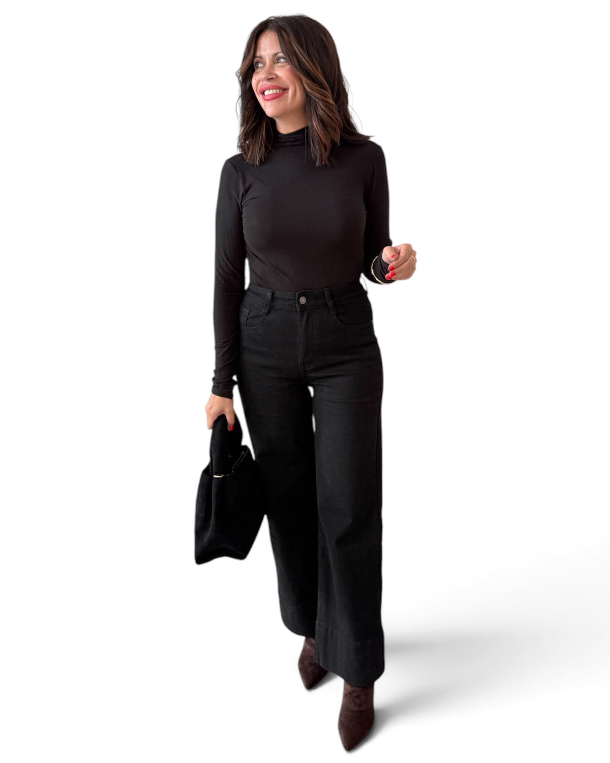 Jeans wide leg negros