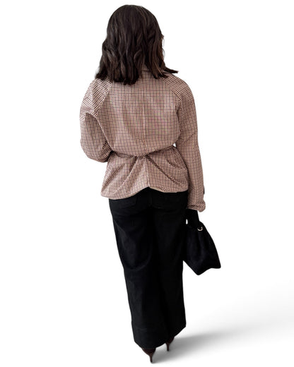 Gabardina cuadros camel