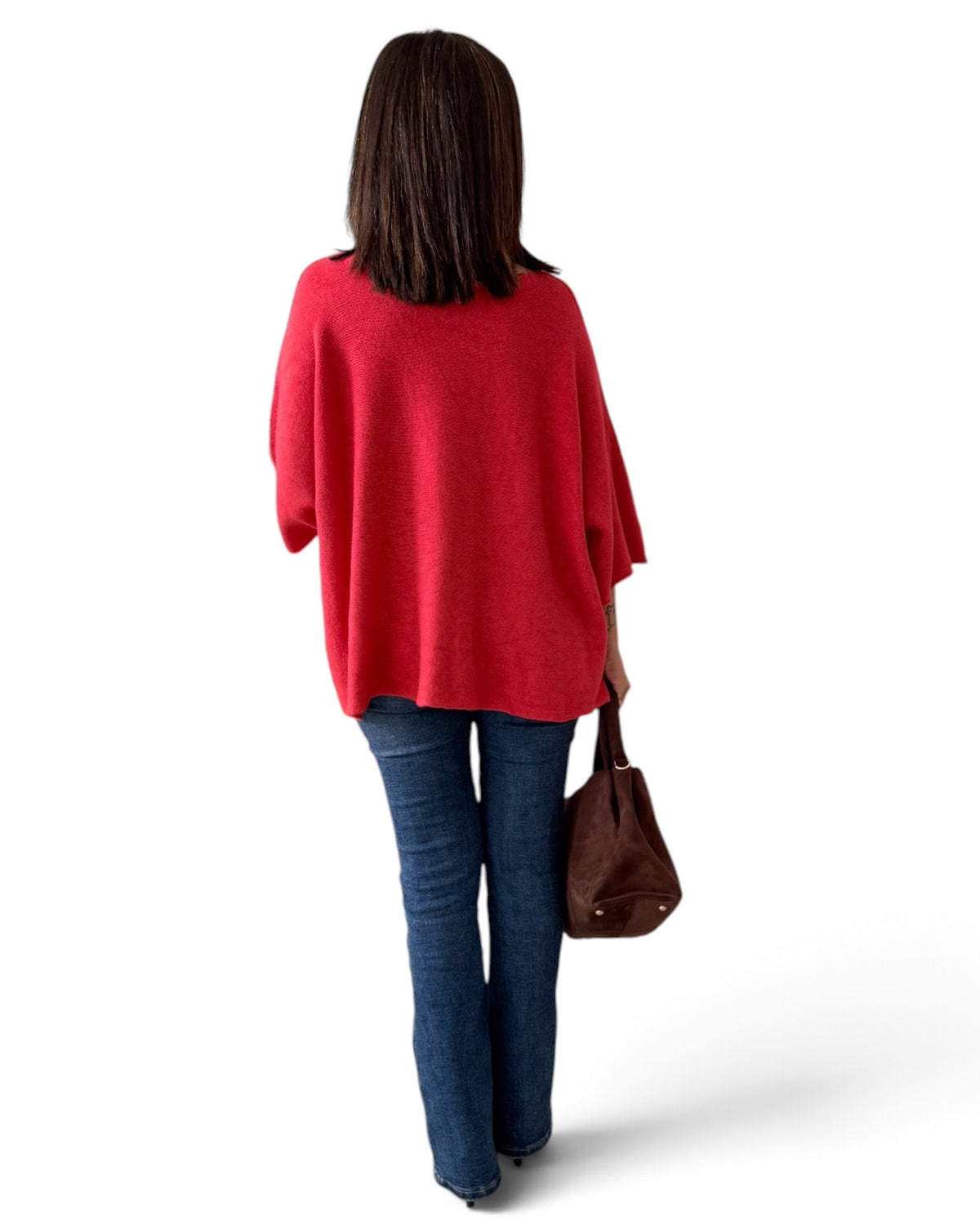 Jersey rojo de punto con corte amplio