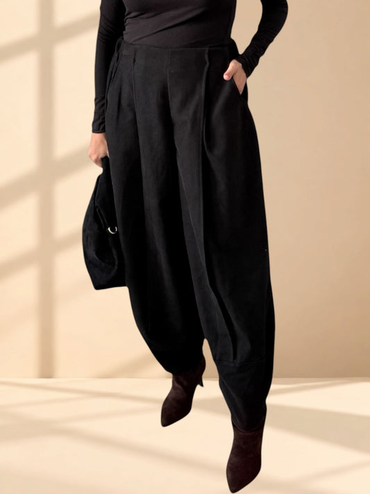 Pantalón balloon negro con pinzas