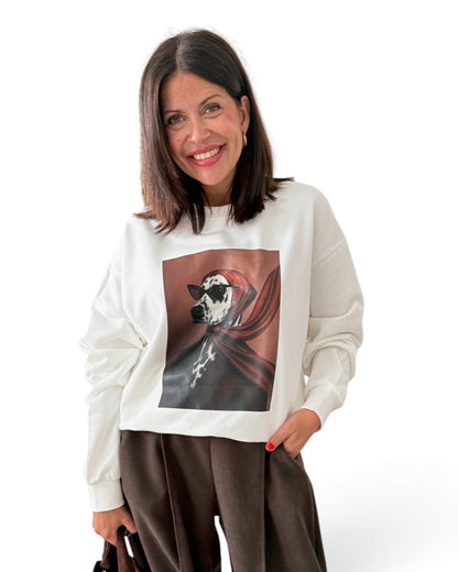 Sudadera cruda Dálmata Chic