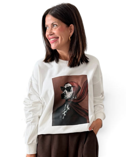 Sudadera cruda Dálmata Chic