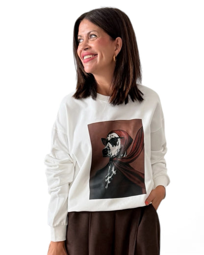Sudadera cruda Dálmata Chic