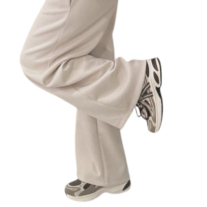 Pantalón pinzas beige wide leg