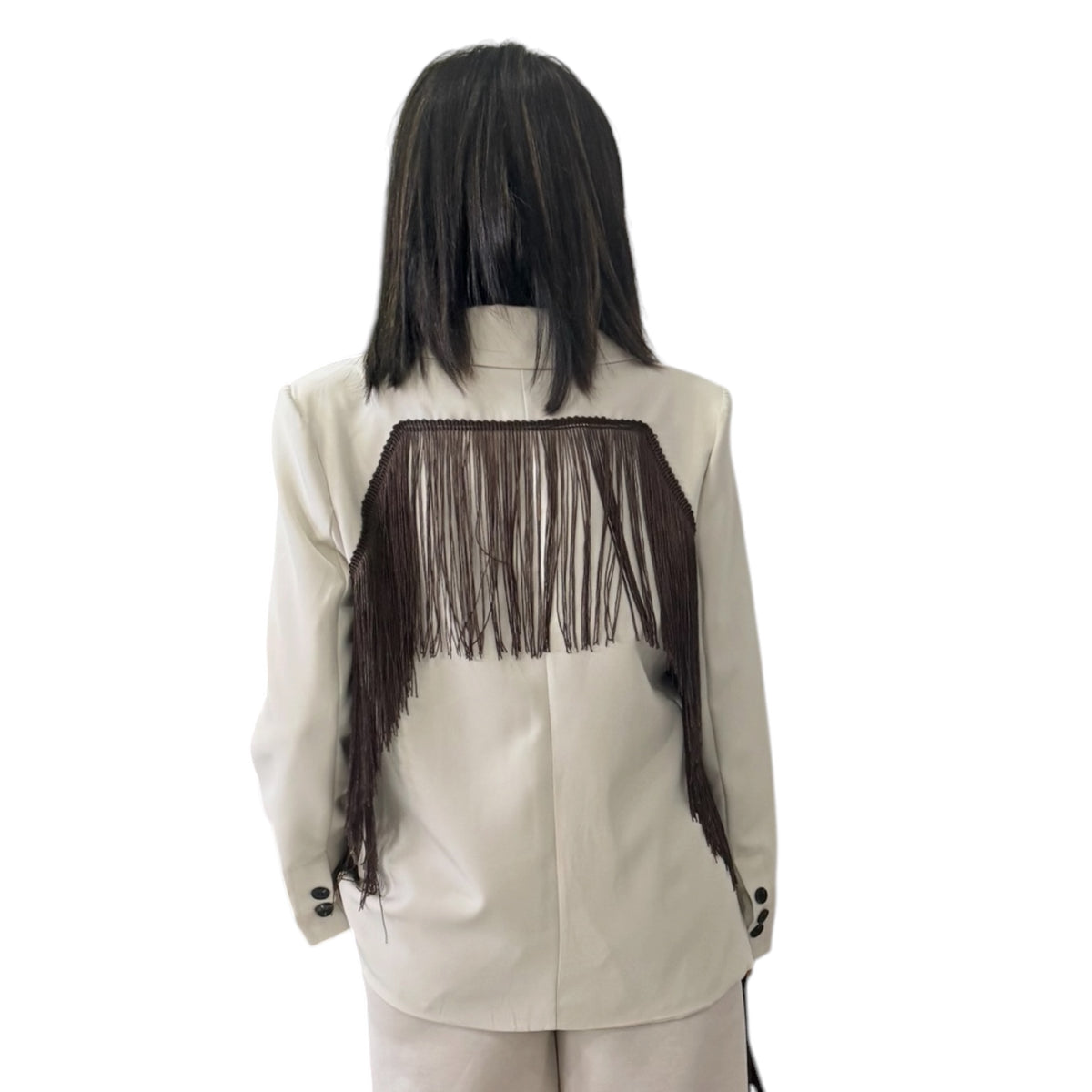 Blazer beige flecos chocolate