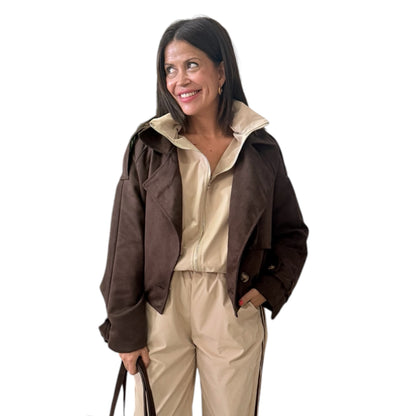 Chaqueta camel chocolate