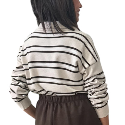 Polo rayitas choco-beige