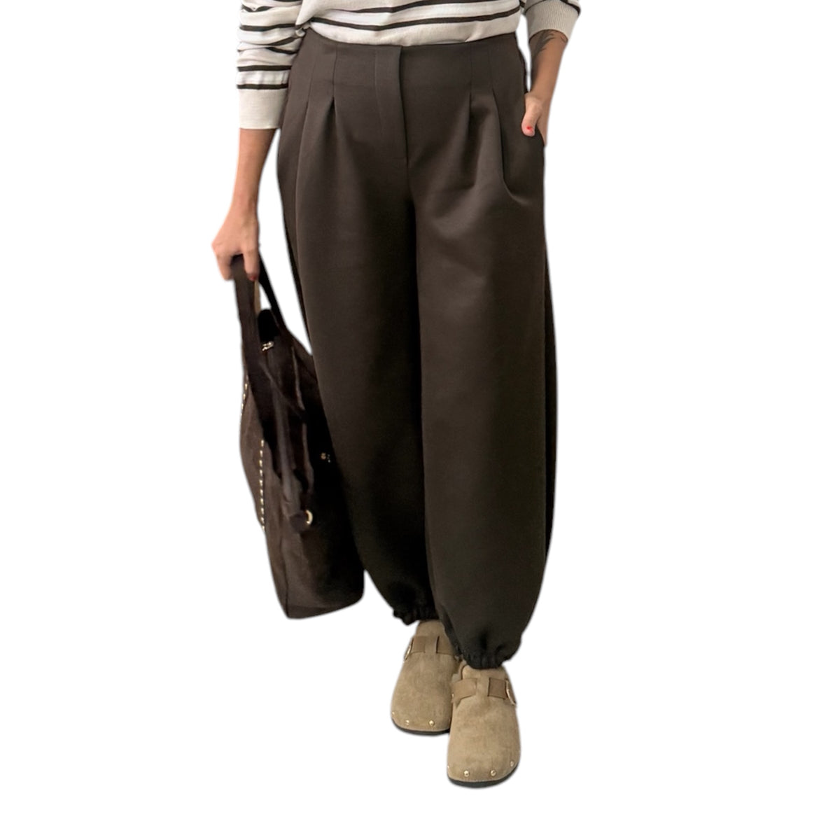 Pantalón pinzas tejido chandal