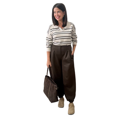Pantalón pinzas tejido chandal