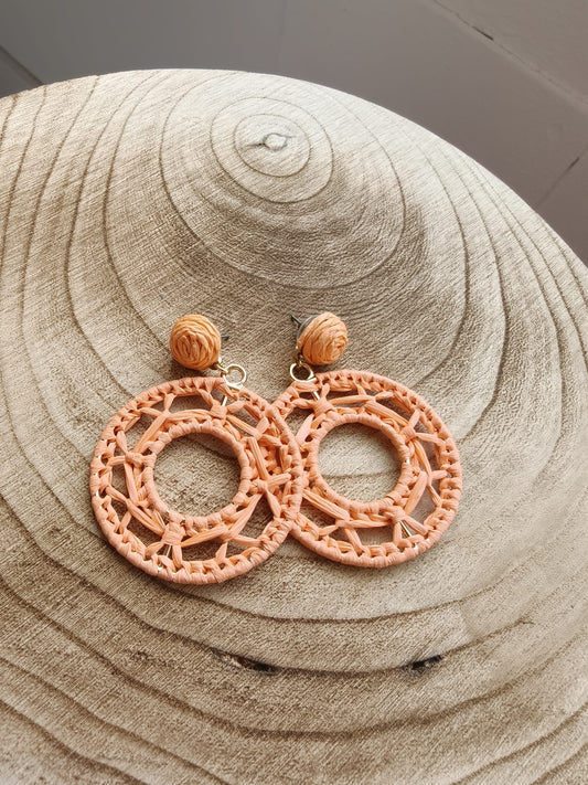 Pendientes aros coral